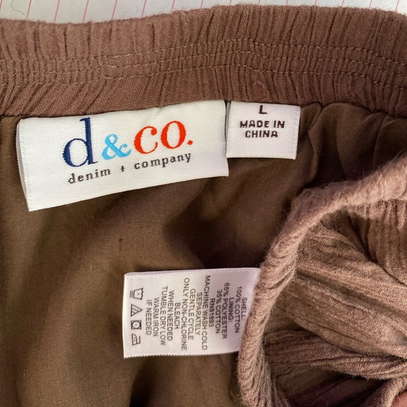 J1-# 7-19 D & Co elastic waistband skirt sizes  blue Lg brown L  unders slip - Picture 6 of 8